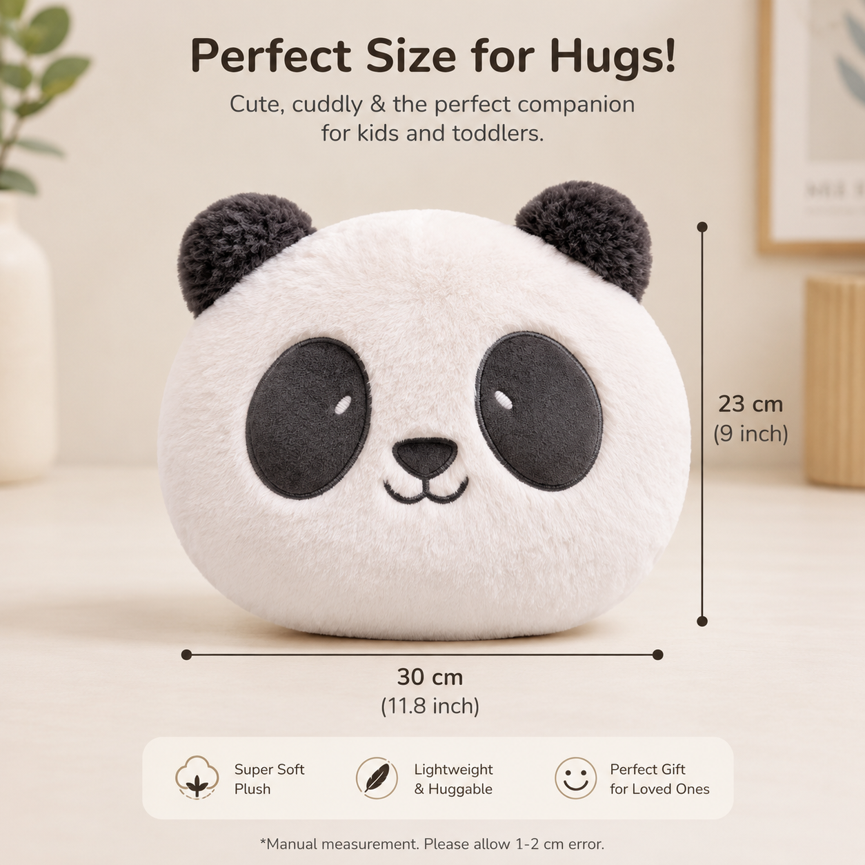 Furry Panda Face Plush Toy - Image 3