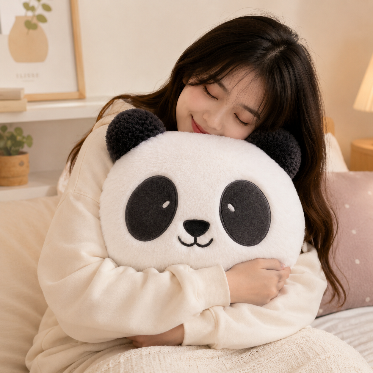 Furry Panda Face Plush Toy - Image 2