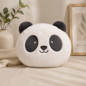 Furry Panda Face Plush Toy